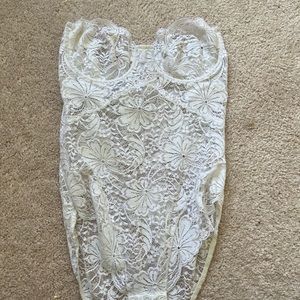 Vintage white laced  bodysuit